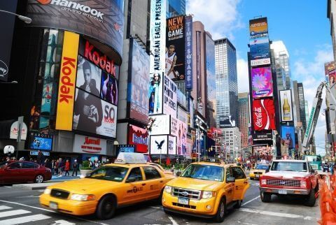 Фотообои Современный город Нью-Йорк Реклама в городе