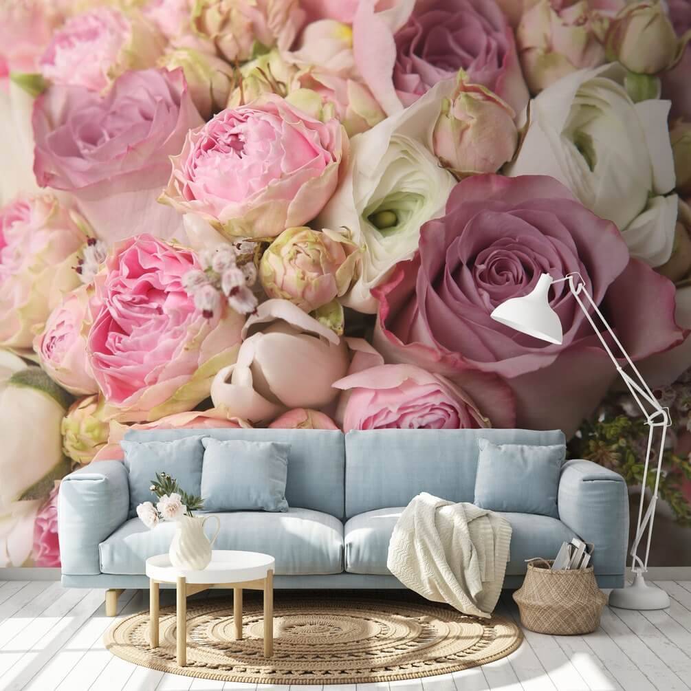 Фотообои Розовые цветы, тематика: Цветы
