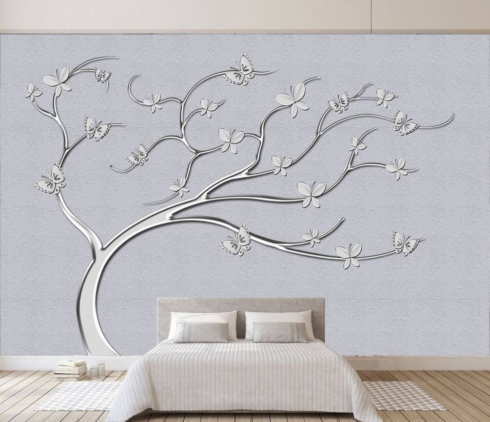 Фотообои Серебряное дерево, тематика: цветущие деревья
