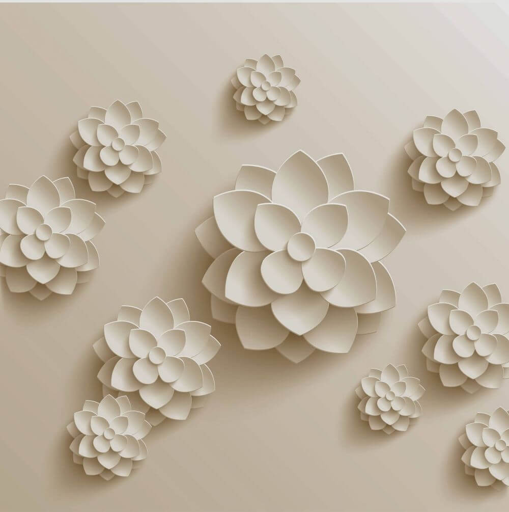 Фотообои 3д цветы, тематика: 3D цветы