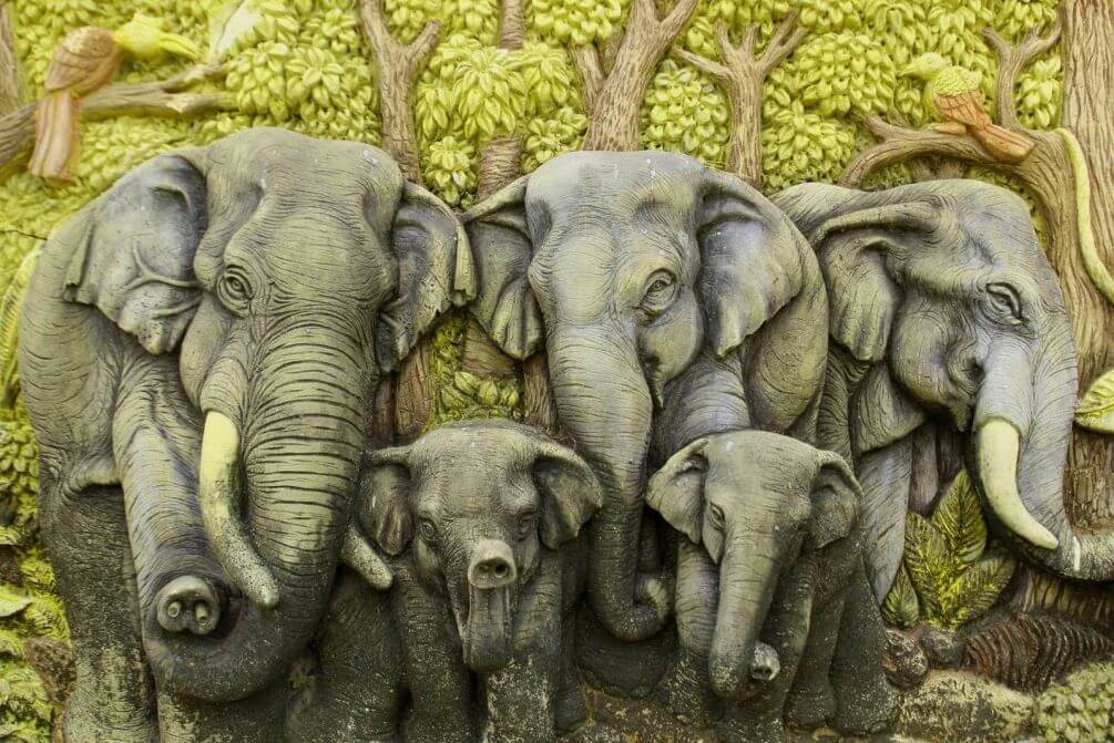 Фотообои Слоны, тематика: Стереоскопические обои