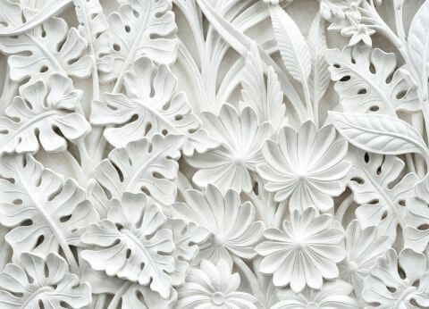 Фотошпалери 3D фотошпалери 3Д природа Білі листя